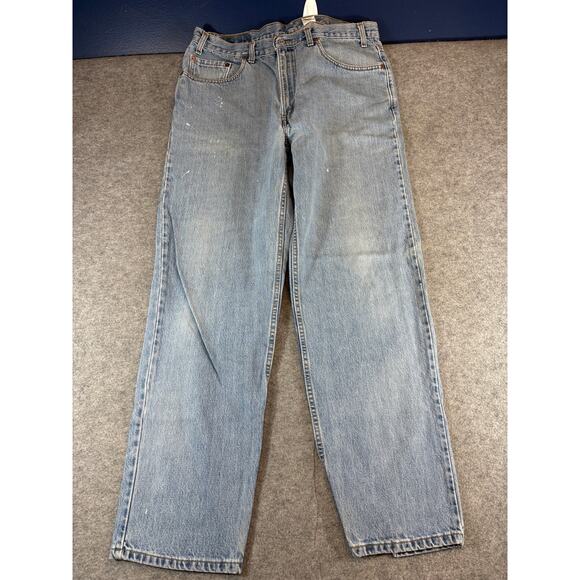 Vintage 90s Levis 550 Relaxed Straight Jeans Mens 33x30.5 Blue Red Tab Grunge - Picture 3 of 9